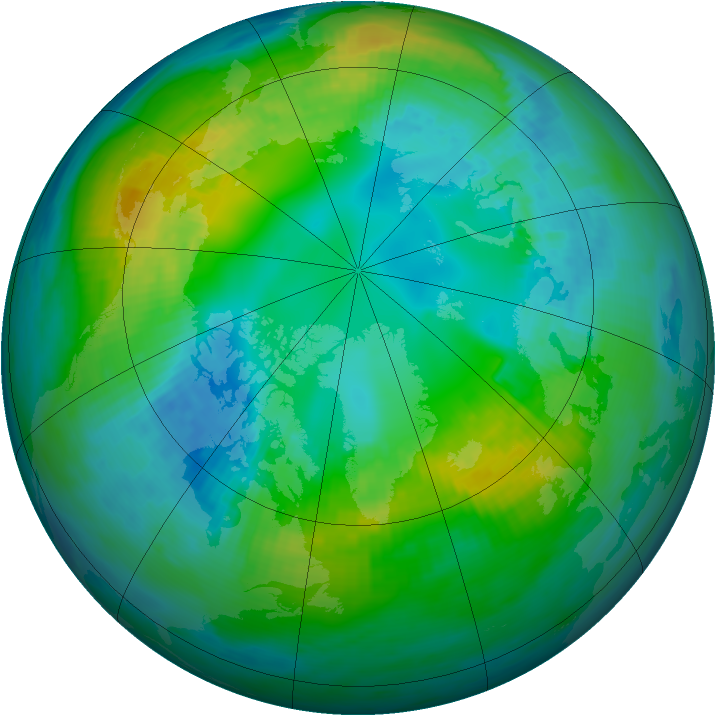 Arctic ozone map for 29 October 1981